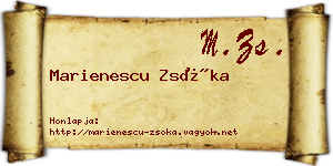 Marienescu Zsóka névjegykártya